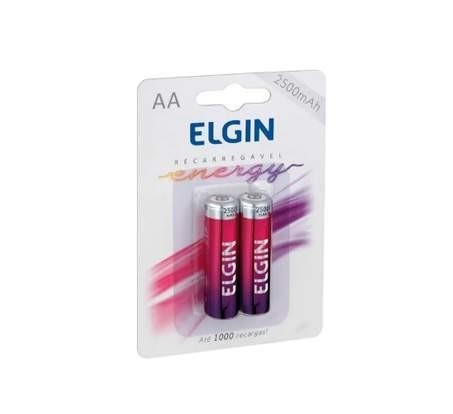 PILHA RECARREGAVEL AA ELGIN COM 2 PECAS