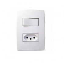 INTERRUPTOR + TOMADA PADRAO NOVO 615074 PIAL PLUS