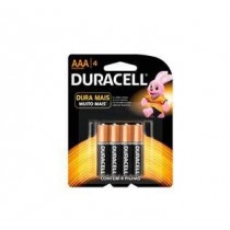 PILHA DURACELL AAA PALITO COM 4 PECAS