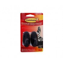 GANCHO ADESIVO MEDIO DESIGN PRETO COMMAND 3M