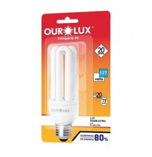 LAMPADA COMPACTA 3U 15W X 127 AMARELA 04520 OUROLUX