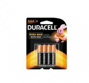 PILHA DURACELL AAA PALITO COM 4 PECAS