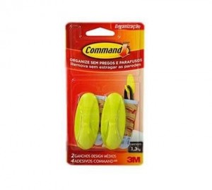 GANCHO ADESIVO MEDIO DESIGN AMARELO COMMAND 3M